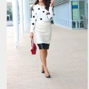 J. Crew wool coloblocked pencil skirt